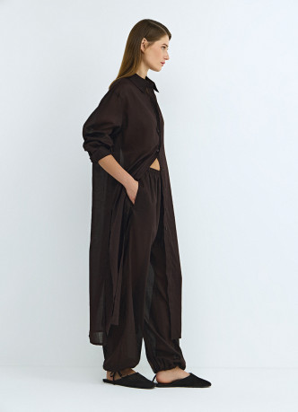 Брюки с эластичным поясом и завязками