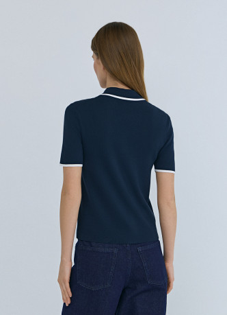 Джемпер с воротником поло на молнии