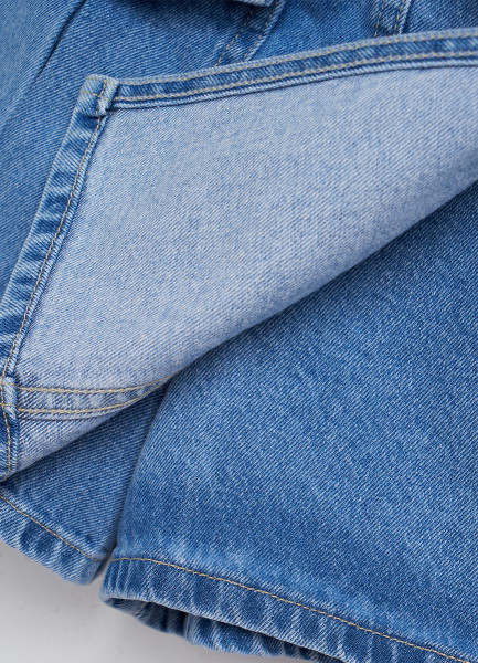 Джинсовая юбка-шорты для девочек, Голубой O`Stin GP4697O02-D5, размер 134 - фото 7