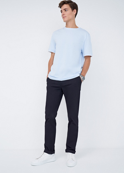 Базовая футболка с контрастной отделкой, Голубой футболка мужская с контрастной отделкой madison 170 голубой белый размер xl