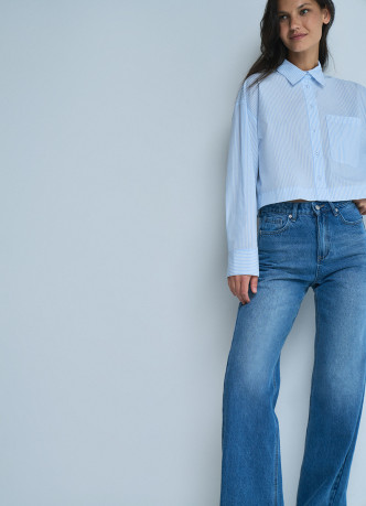 Укороченная хлопковая блузка