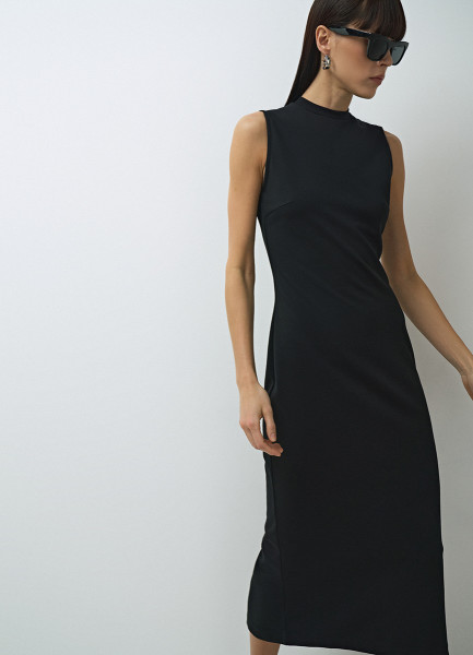 Трикотажное платье без рукавов, Черный O`Stin LR1671O02-99 - фото 5