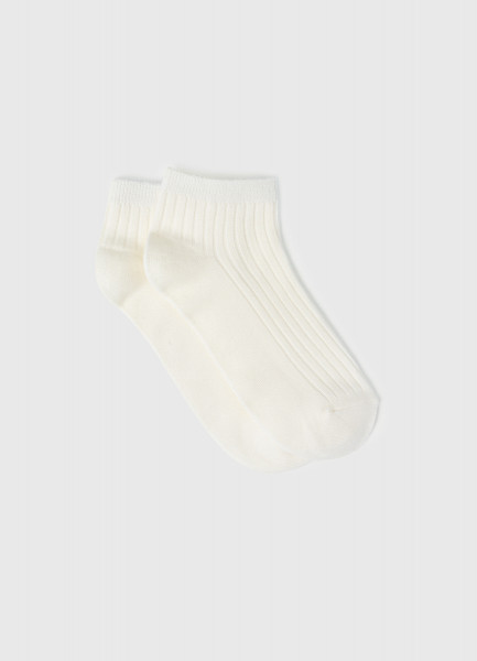 Короткие носки в рубчик Белый 259₽