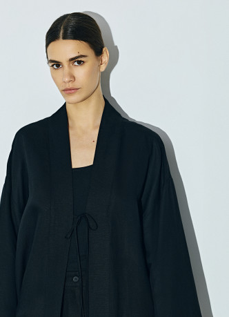 Кимоно на завязках из вискозы и льна