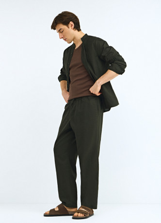 Брюки изо льна и хлопка