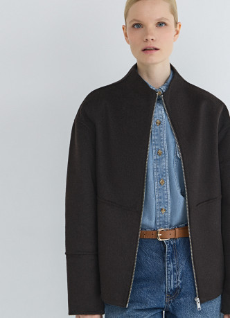 Бомбер из пальтовой ткани