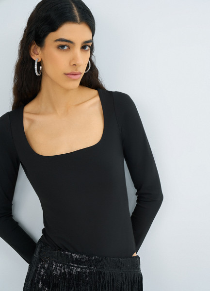 

Боди с длинным рукавом, Черный
