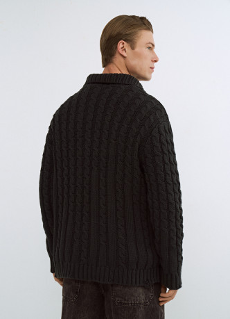 Вязаный джемпер поло с косами