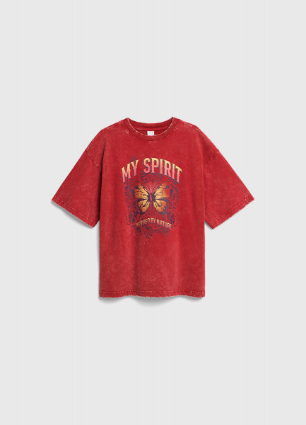 

Футболка с принтом для девочек, Красный