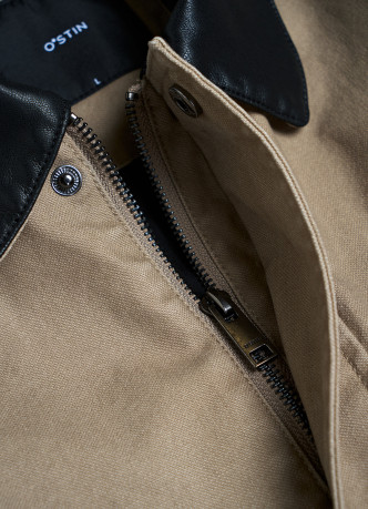 Куртка с контрастным воротником