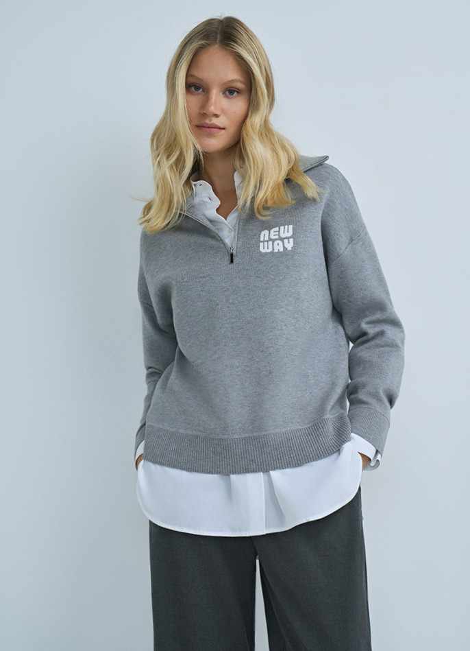 Джемпер с воротником на молнии