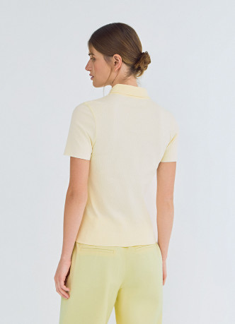 Поло в рубчик с коротким рукавом