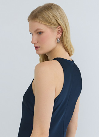 Сатиновое платье с американской проймой