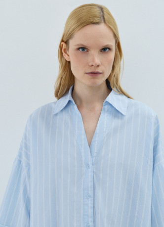 Рубашка в полоску с рукавом 3/4