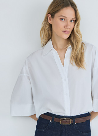 Рубашка в полоску с рукавом 3/4