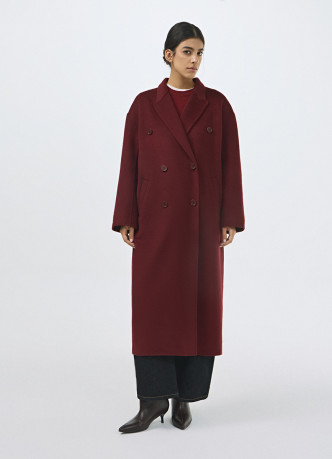 Двубортное пальто с косынкой
