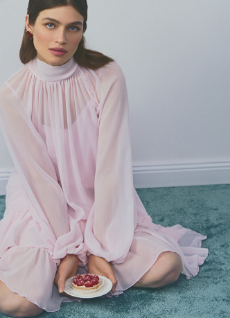 Платье мини с рюшами