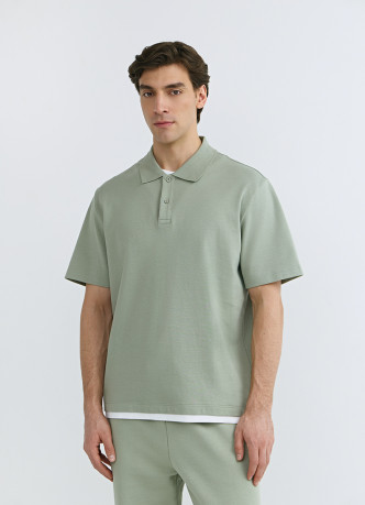 Поло с имитацией второго слоя