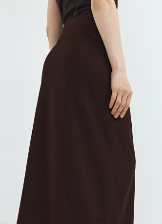 Льняная юбка миди с запахом