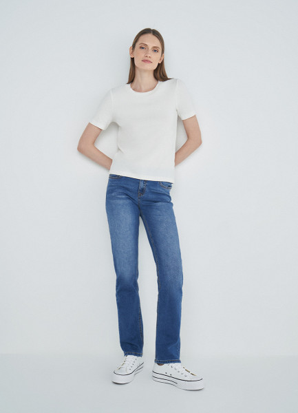 Базовые джинсы Straight Fit, Синий цена и фото