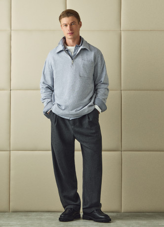 Толстовка с воротником поло на молнии