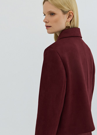 Укороченный жакет из искусственной замши