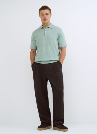 Вязаное поло с коротким рукавом