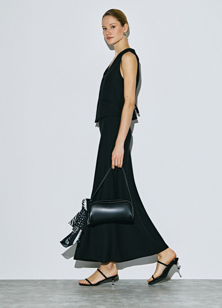 Юбка макси с эластичным поясом, Черный