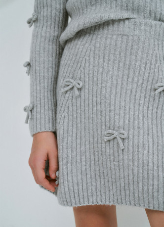 Вязаная юбка с бантами для девочек