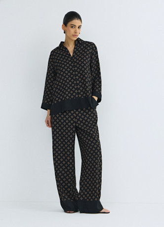 Принтованная блузка с рукавом 7/8