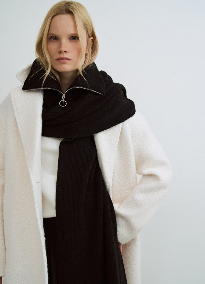 Шарф с воротником на молнии