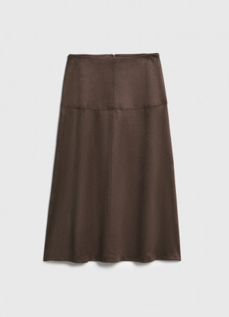 Юбка миди из искусственной замши