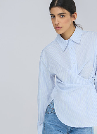 Асимметричная рубашка из хлопка