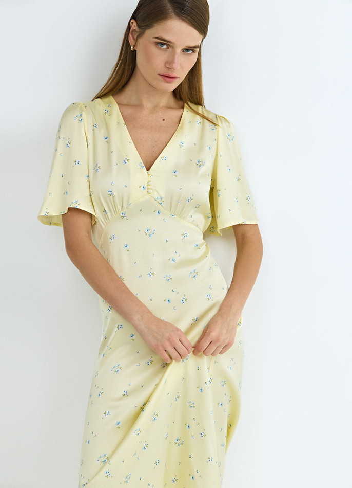 Платье миди с принтом