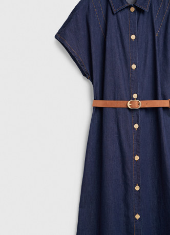 Платье-рубашка из денима