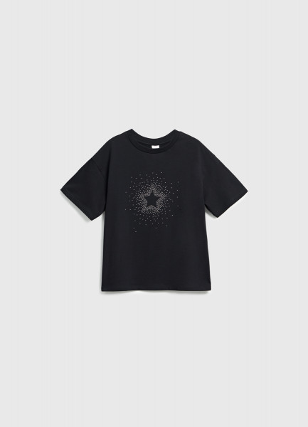 

Футболка со стразами для девочек, Черный