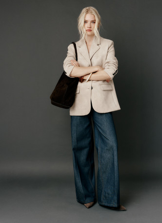 Однобортный жакет из искусственной замши