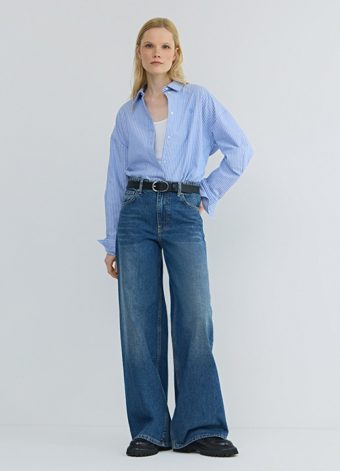 Ультраширокие джинсы с высокой посадкой