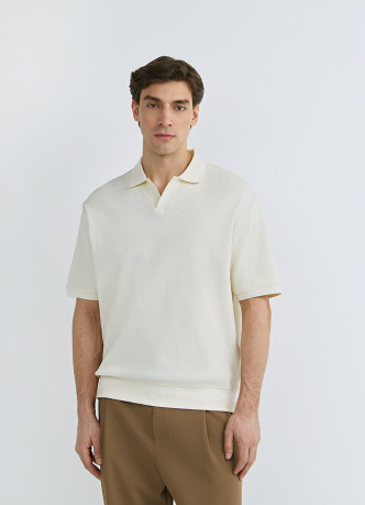 Поло из текстурной хлопковой ткани