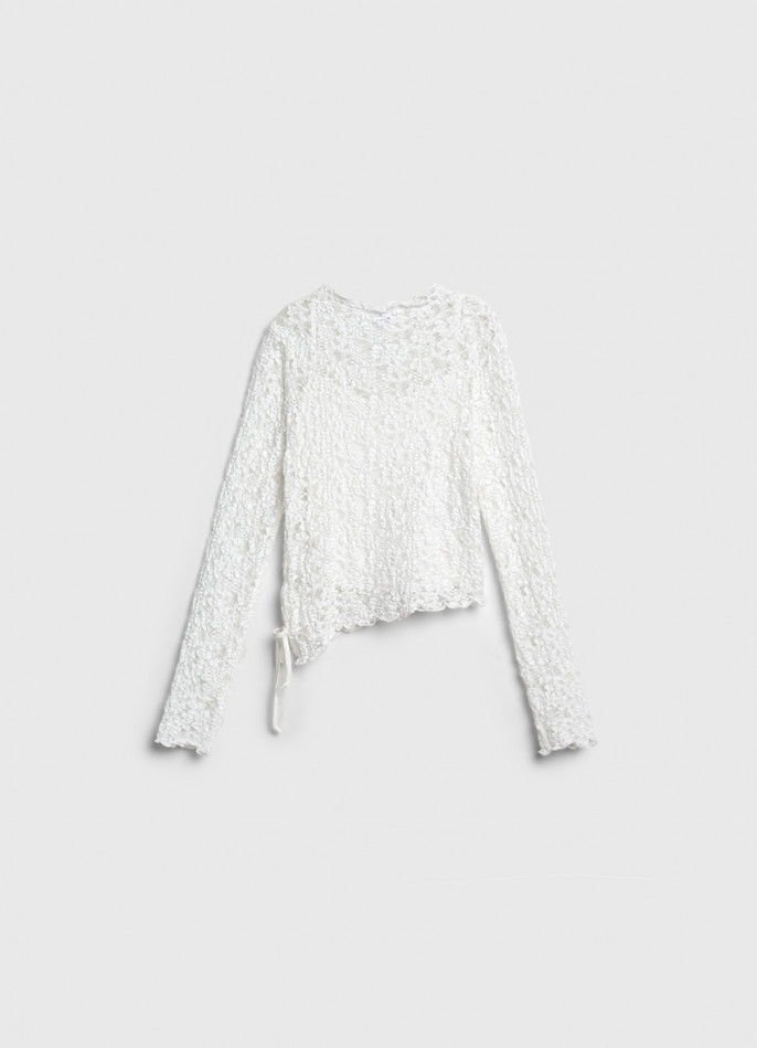 Кружевной лонгслив с завязками для девочек