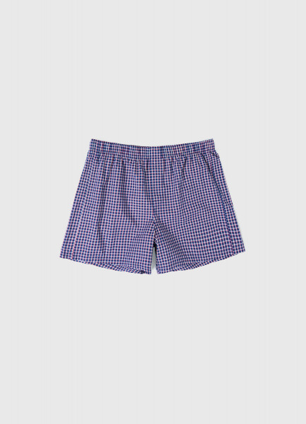 Текстильные трусы-боксеры в клетку Синий 999₽