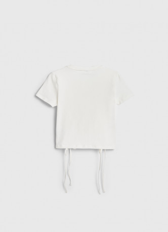 Футболка с драпировкой и завязками для девочек