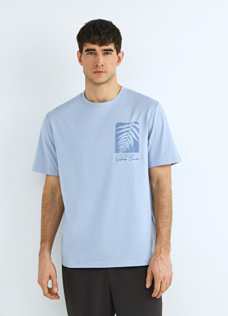 Футболка с принтом и вышивкой