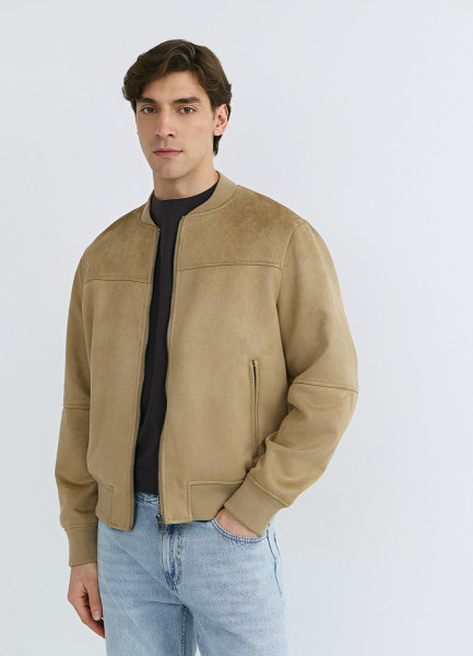 Бомбер из искусственной замши Бежевый 5999₽
