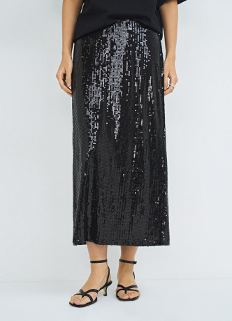 Прямая юбка с пайетками