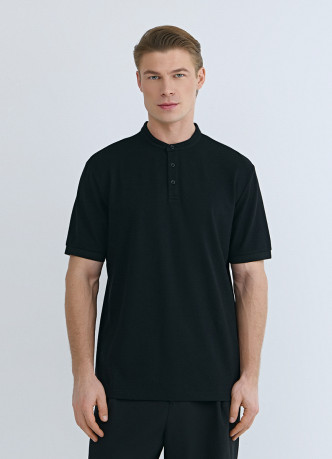 Поло с воротником-стойкой