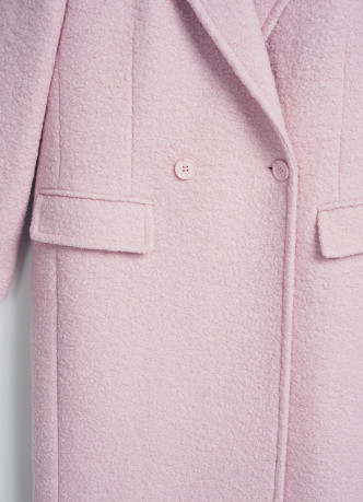 Длинное двубортное пальто из шерсти