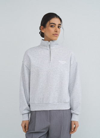 Толстовка с воротником-стойкой на молнии