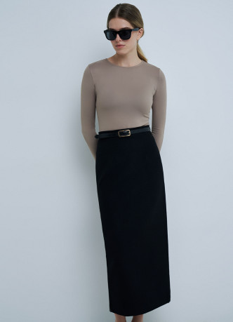 Прямая юбка миди