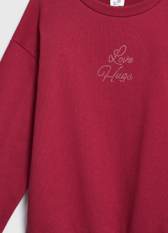 Свитшот с аппликацией и воланами для девочек